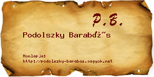 Podolszky Barabás névjegykártya